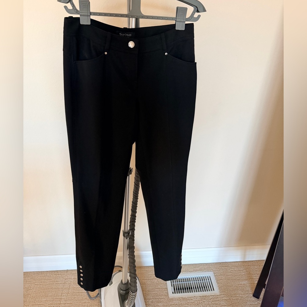 Black long legs,Pants with Button Detail
